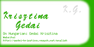 krisztina gedai business card